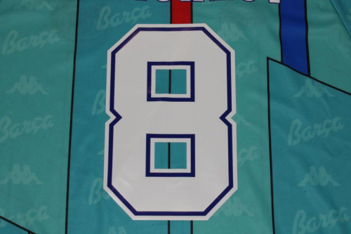 Retro Jersey 1996-1997 Barcelona STOICHKOV 8 Away Blue Soccer Jersey Vintage Football Shirt
