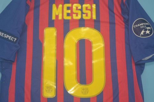 with Golden FIFA+UCL Patch Retro Jersey 2011-2012 Barcelona MESSI 10 Home Soccer Jersey