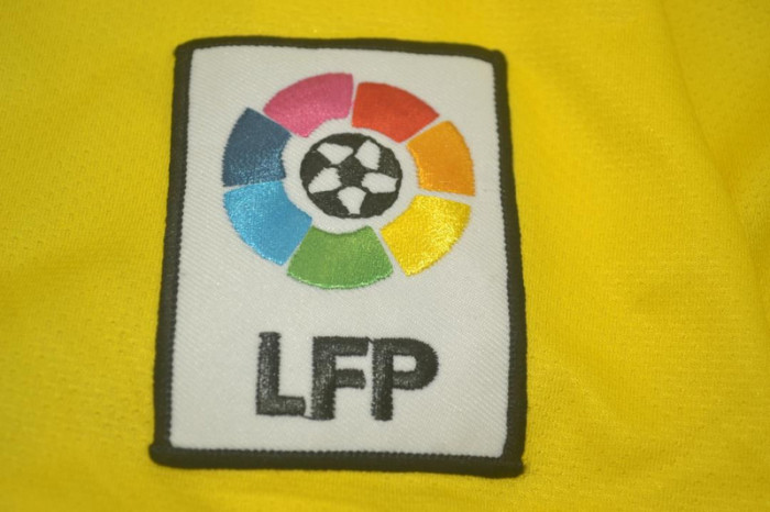 with LFP Patch Retro Jersey 2008-2009 Barcelona MESSI 10 Away Yellow Soccer Jersey Vintage Football Shirt