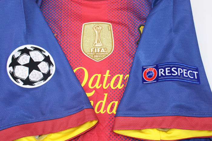 with UCL+Golden FIFA Patch Retro Jersey 2012-2013 Barcelona PEDRO 17 Home Soccer Jersey