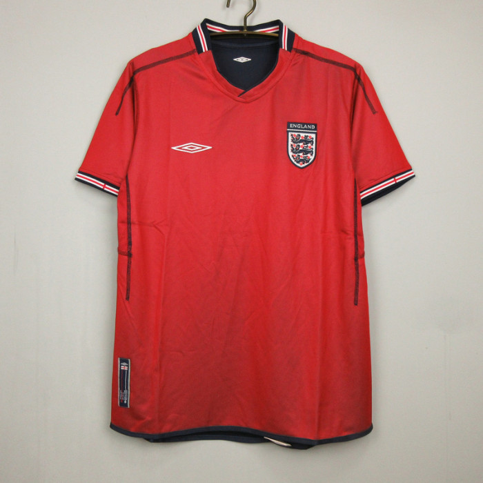 Retro Jersey 2002 England Away Red Soccer Jersey Vintage Football Shirt