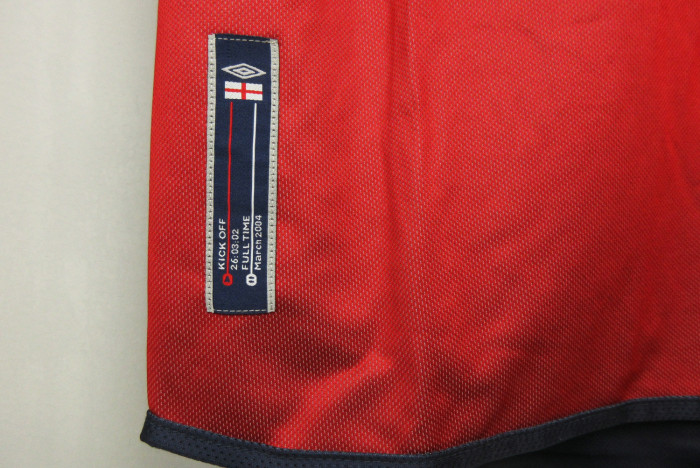 Retro Jersey 2002 England Away Red Soccer Jersey Vintage Football Shirt