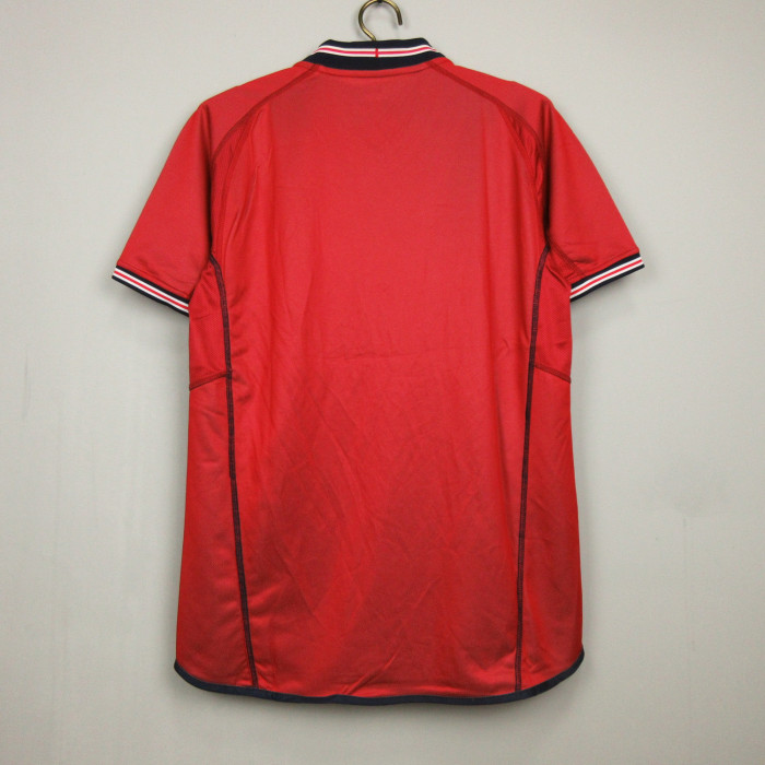 Retro Jersey 2002 England Away Red Soccer Jersey Vintage Football Shirt