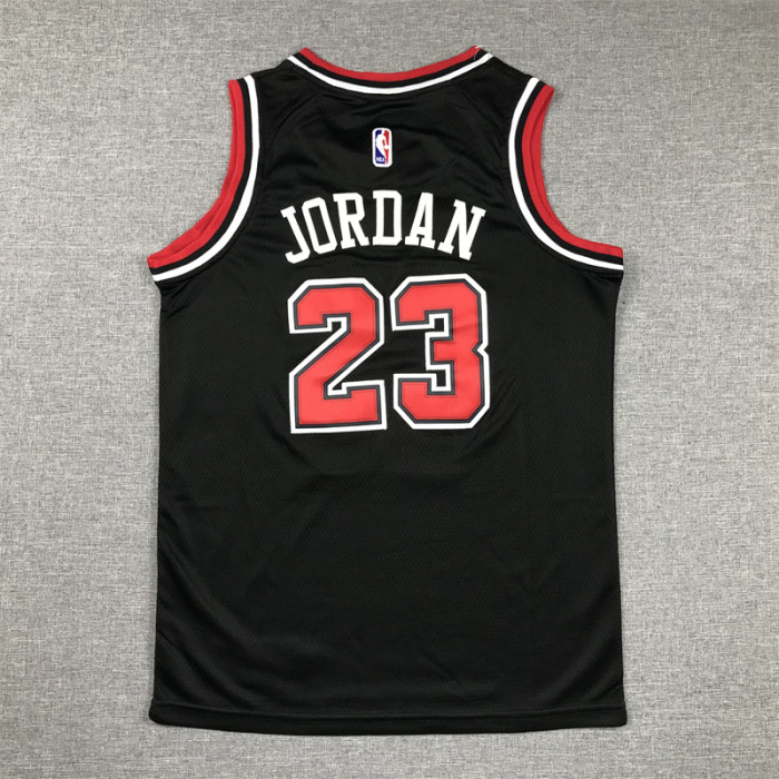 New Material Youth Kids 2023 Chicago Bulls 23 JORDAN Black NBA Shirt Child Basketball Jersey