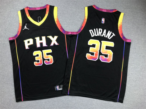 Youth Statement Edition Phoenix Suns 35 DURANT Black NBA Jersey Child Basketball Shirt