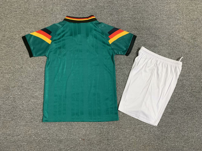 Retro Youth Uniform 1992 Germany Away Green Soccer Jersey Shorts Vintage Child Football Kit