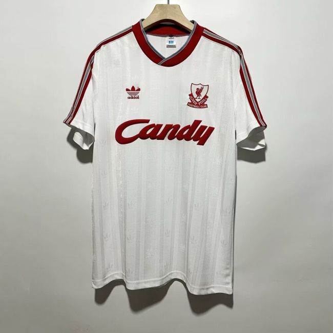 Retro Jersey 1988-1989 Liverpool Third Away White Soccer Jersey Vintage Football Shirt