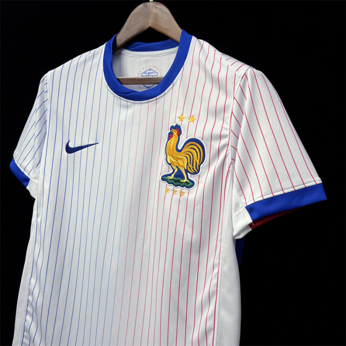 Fan Version 2024 France Away White Soccer Jersey Football Shirt