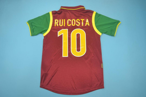 Retro Jersey 1998 Portugal 10 RUI COSTA Home Soccer Jersey Vintage Football Shirt