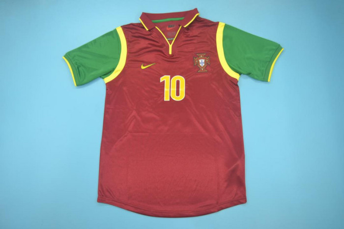 Retro Jersey 1998 Portugal 10 RUI COSTA Home Soccer Jersey Vintage Football Shirt