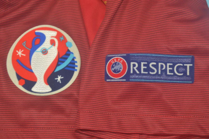 with Front Lettering+UEFA European Champions+Euro Patch Retro Jersey 2016 Portugal Home Vintage Soccer Jersey