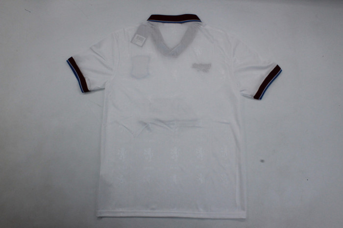 Retro Jersey 1995-1996 Aston Villa Away White Soccer Jersey Vintage Football Shirt