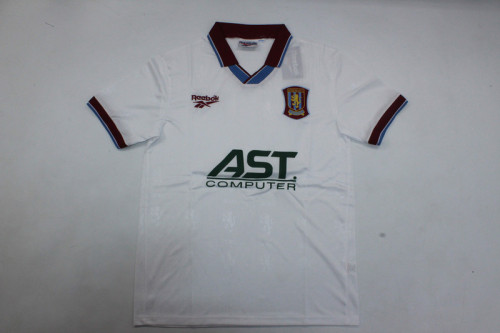 Retro Jersey 1995-1996 Aston Villa Away White Soccer Jersey Vintage Football Shirt