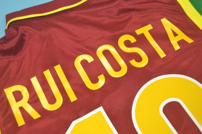 Retro Jersey 1998 Portugal 10 RUI COSTA Home Soccer Jersey Vintage Football Shirt
