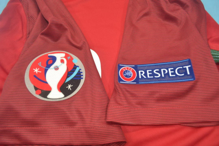 with Front Lettering+Euro Patch Retro Jersey 2016 Portugal EDER 9 Home Vintage Soccer Jersey