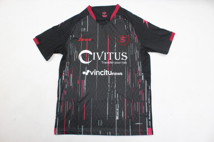 with Serie A Patch Fan Version 2023-2024 US Salernitana 1919 TCHAOUNA 33 Third Away Black Soccer Jersey