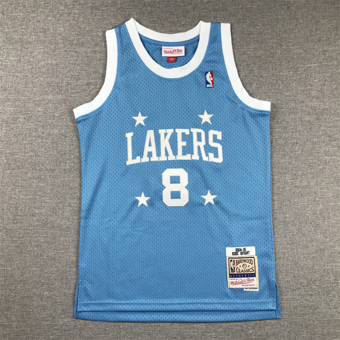 Youth Mitchell&ness 2004-05 KOBE BRYANT 8 Los Angeles Lakers Basketball Shirt Blue Kids NBA Jersey