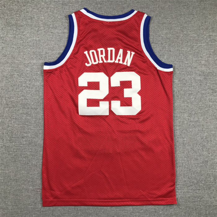 Youth Mitchell&ness 1989 NBA All Stars 23 JORDAN Basketball Shirt Red Kids NBA Jersey