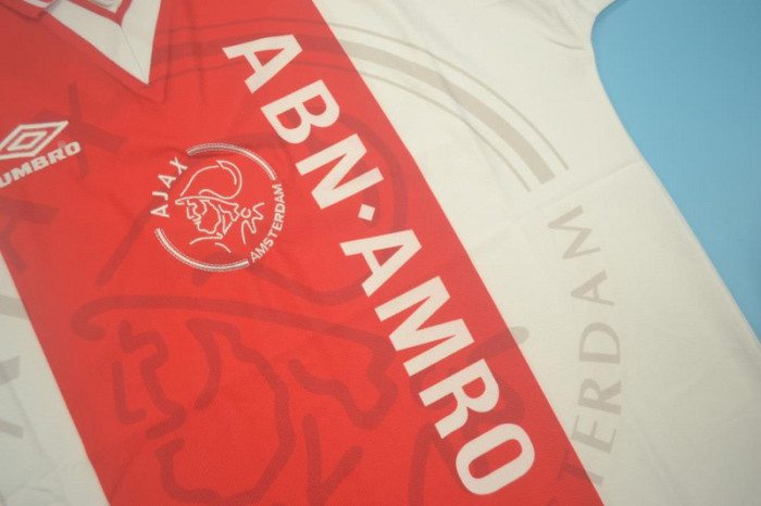 Retro Jersey 1995-1996 Ajax DE BOER F. 4 Home Soccer Jersey Vintage Football Shirt