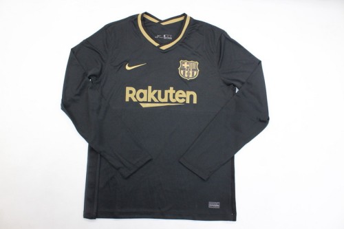Long Sleeve Retro Jersey 2020-2021 Barcelona Away Black Vintage Soccer Jersey