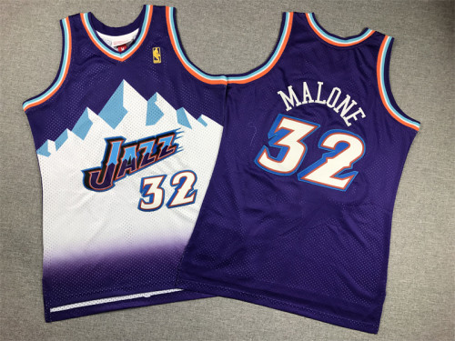 Youth Mitchell&ness 1996-97 Utah Jazz 32 MALONE Purple NBA Jersey Child Seattle SuperSonics Basketball Shirt