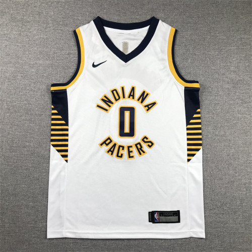 Youth/Kids Indiana Pacers 0 HALIBURTON White NBA Shirt Child Basketball Jersey