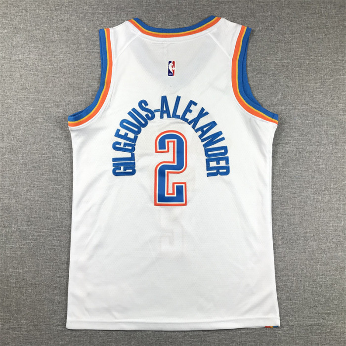 Youth Kids 2024 City Edition Oklahoma City Thunder GIL GEOUS-ALEXANDER 2 White NBA Jersey Child Basketball Shirt