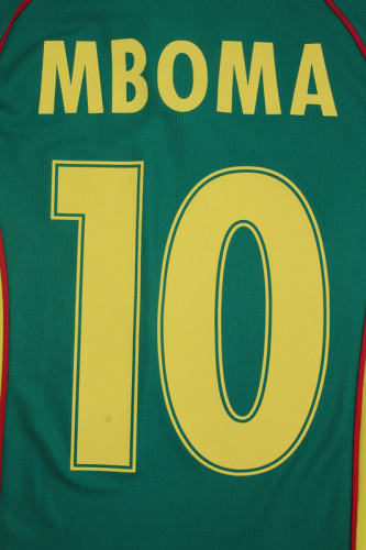 Retro Jersey 1998 Cameroon MBOMA 10 Home Soccer Jersey Cameroun Vintage Football Shirt
