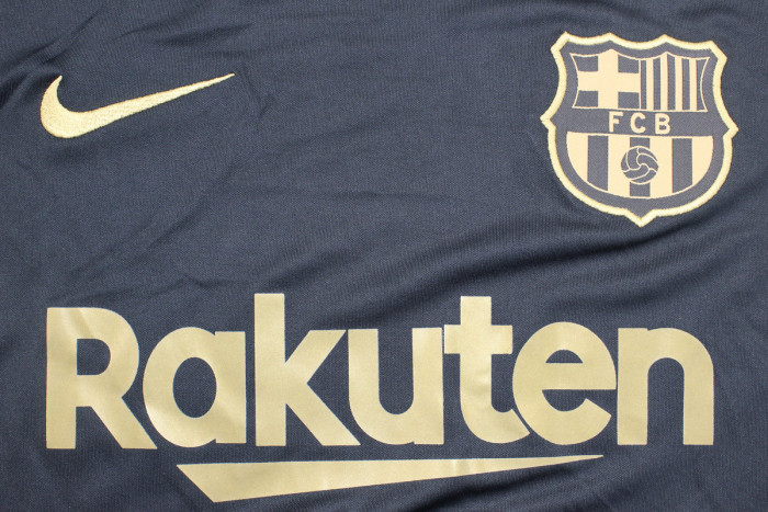 Long Sleeve Retro Jersey 2020-2021 Barcelona Away Black Vintage Soccer Jersey