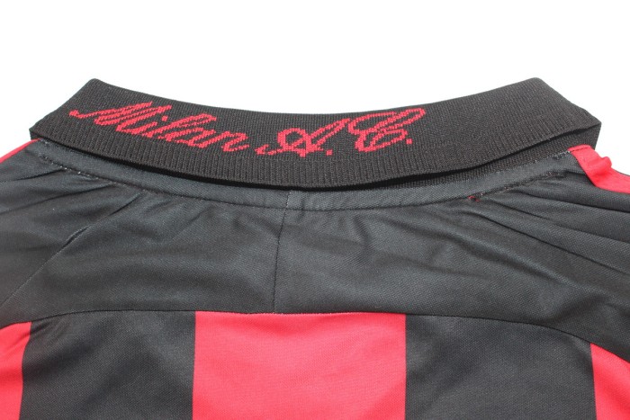 with UCL+Trophy 5 Patch Retro Jersey 2000-2001 AC Milan Home Soccer Jersey Vintage Football Shirt