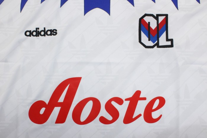 Retro Jersey 1995-1996 Lyon White Soccer Jersey Vintage Football Shirt