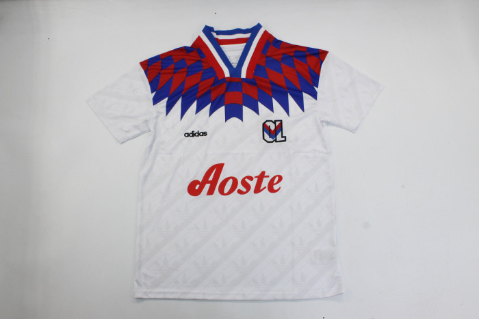 Retro Jersey 1995-1996 Lyon White Soccer Jersey Vintage Football Shirt