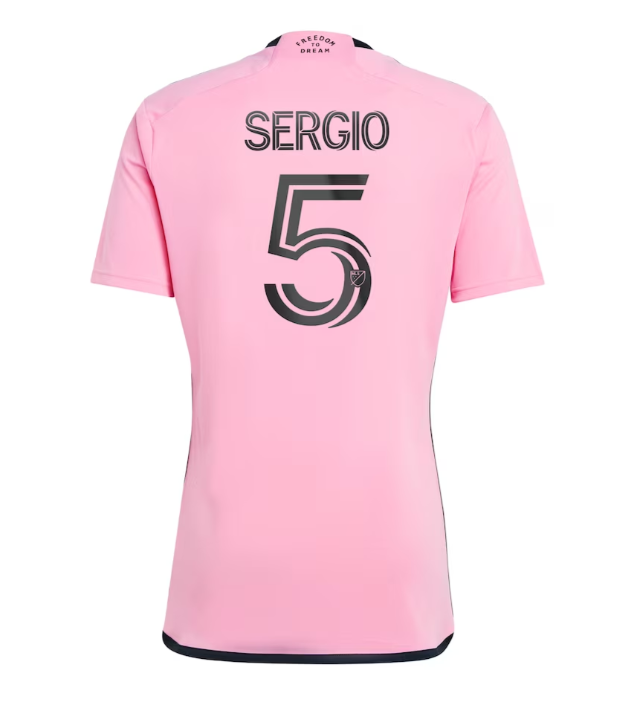 Fan Version 2024-2025 Inter Miami Home Soccer Jersey MESSI 10 SUAREZ 9 SERGIO 5 JORDI ALBA 18 Football Shirt