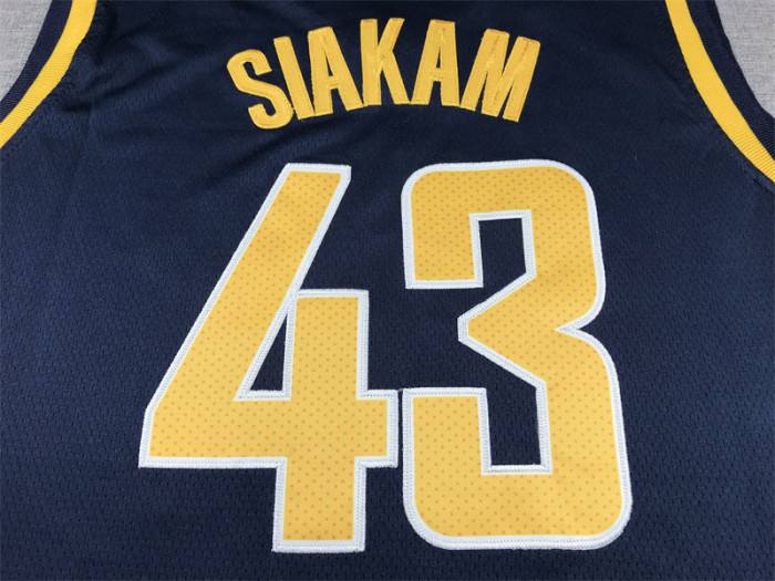 Indiana Pacers 43 SIAKAM Dark Blue NBA Shirt Basketball Jersey