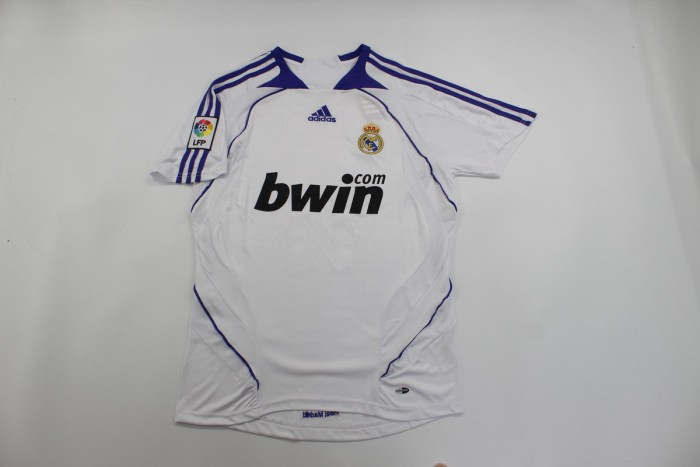 with LFP Patch Retro Jersey 2007-2008 Real Madrid 11 ROBBEN Home Soccer Jersey