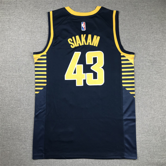 Indiana Pacers 43 SIAKAM Dark Blue NBA Shirt Basketball Jersey