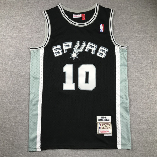 Mitchell&ness 1993-94 San Antonio Spurs Black Basketball Shirt 10 RODMAN NBA Jersey