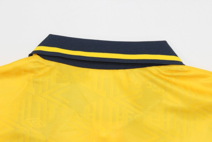 Retro Jersey 1992-1995 TOT Away Yellow Soccer Jersey Spurs Vintage Football Shirt