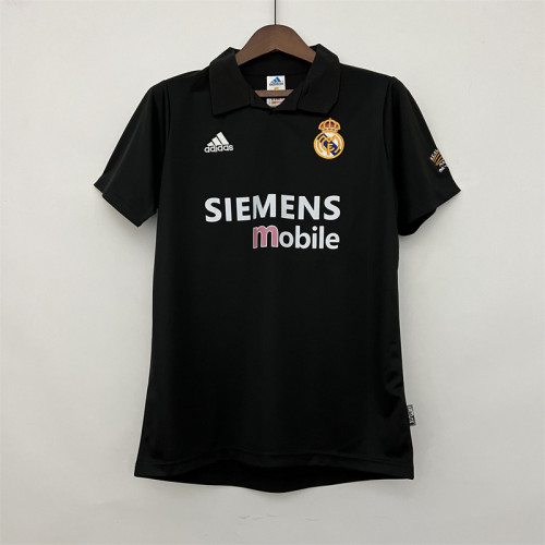 Retro Jersey 2002-2003 Real Madrid Away Black Soccer Jersey Vintage Real Football Shirt