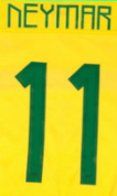 Neymar 11 Lettering for 2011 Brazil Home Soccer Jersey
