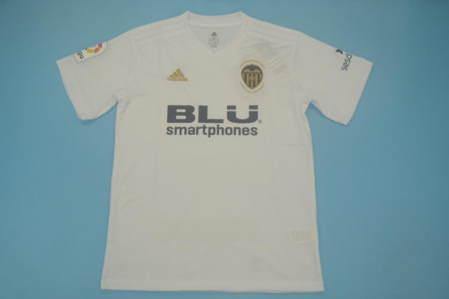 with LFP Patch Retro Jersey 2018-2019 Valencia Home Soccer Jersey Vintage Football Shirt