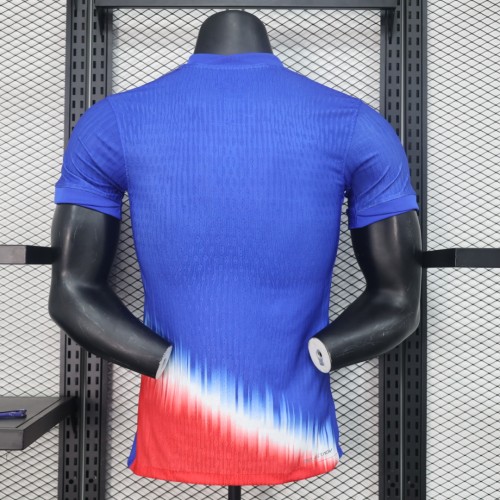 Player Version 2024 USA Away Blue Soccer Jersey United States Football Shirt