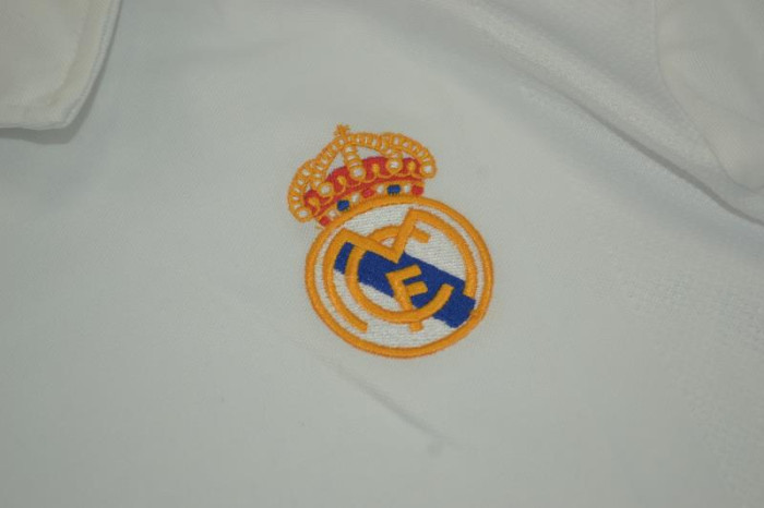with UCL Patch Long Sleeve Retro Jersey 2001-2002 Real Madrid Home Soccer Jersey