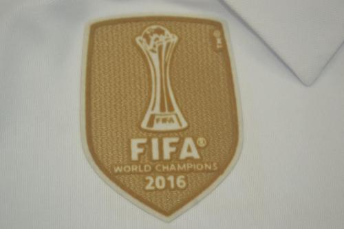 with FIFA Golden+UCL Patch Long Sleeve Retro Jersey Real Madrid 2015-2016 Home Soccer Jersey White Vintage Real Camisetas de Futbol