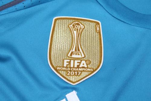 with FIFA Golden+UCL Patch Retro Jersey Long Sleeve 2017-2018 Real Madrid Third Away Soccer Jersey Vintage Real Camisetas de Futbol