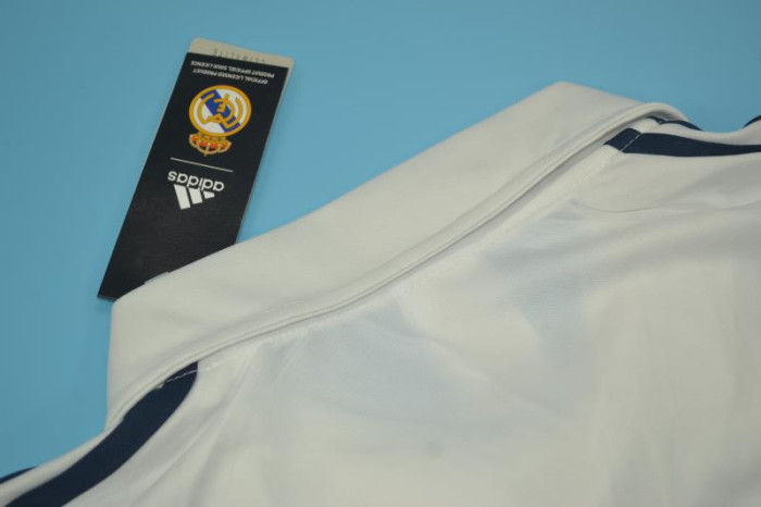 with UCL Patch Long Sleeve Retro Jersey 2001-2002 Real Madrid Home Soccer Jersey