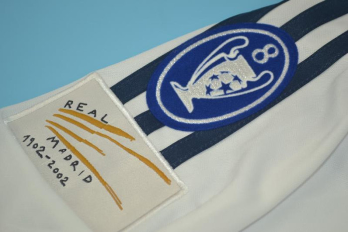 with UCL Patch Long Sleeve Retro Jersey 2001-2002 Real Madrid GUTI. H 14 Home Soccer Jersey