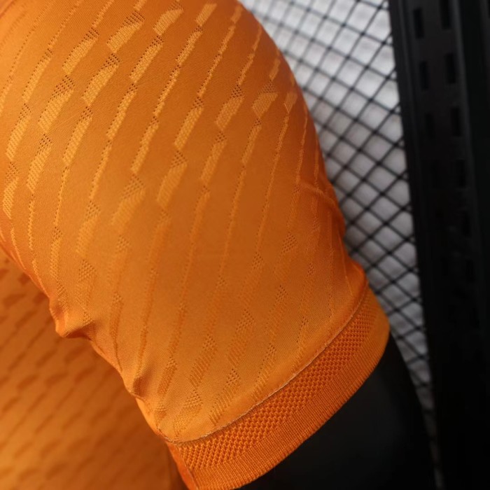 Player Version 2024 Y-3 Real Madrid Orange Soccer Jersey Real Football Shirt
