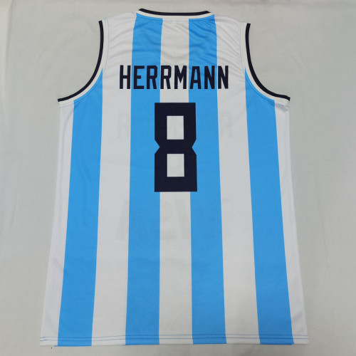 2024 Argentina 8 HERRMANN Home Basketball Jersey NBA Shirt