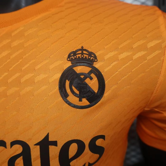 Player Version 2024 Y-3 Real Madrid Orange Soccer Jersey Real Football Shirt